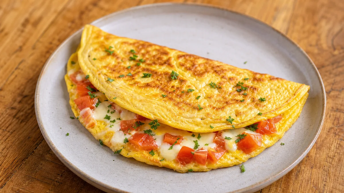 Omelete de tomate e queijo